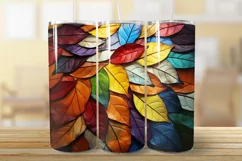 Fall stained glass tumbler, autumn sublimation tumbler Product Image 2