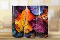 Fall stained glass tumbler, autumn sublimation tumbler Product Image 2