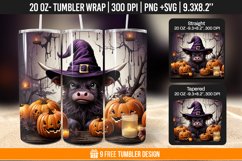 Baby Highland Cow Witch Halloween 20 Oz Tumbler Wrap Design Product Image 1
