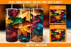 Fall stained glass tumbler, autumn sublimation tumbler Product Image 1