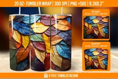 Fall stained glass tumbler, autumn sublimation tumbler Product Image 1