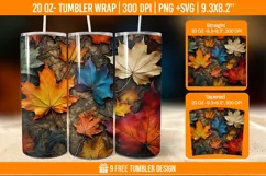 Fall stained glass tumbler, autumn sublimation tumbler Product Image 1