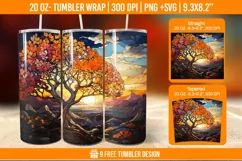 Fall stained glass tumbler, autumn sublimation tumbler Product Image 1