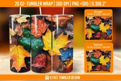 Fall stained glass tumbler, autumn sublimation tumbler Product Image 1