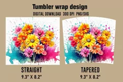 3D Sunflower Tumbler Wrap Designs, Sublimation Tumbler Wraps Product Image 2