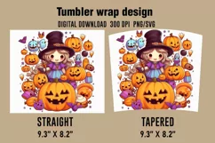 3D Halloween Pumpkin Tumbler Wrap Designs Product Image 2