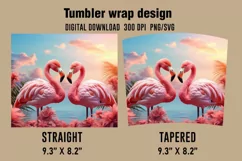 3D Cute Flamingo Tumbler Wrap Designs Product Image 2