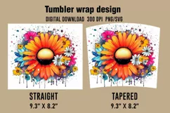 3D Sunflower Tumbler Wrap Designs, Sublimation Design Product Image 2