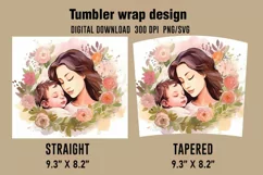 3D Mother Baby Tumbler Wrap Designs, Sublimation Design Product Image 2