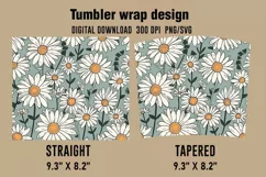 3D Daisies Flowers Tumbler Wrap Designs, Sublimation Tumbler Product Image 2
