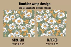 3D Daisies Flowers Tumbler Wrap Designs, Sublimation Tumbler Product Image 2