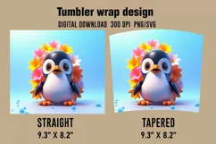 3D Cute Penguin Tumbler Wrap Designs, Sublimation Designs Product Image 2