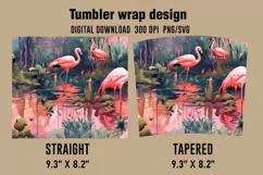 3D Cute Flamingo Tumbler Wrap Designs Product Image 2