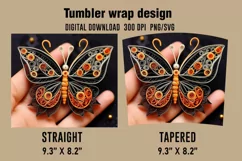 3D Butterfly Tumbler Wrap Designs, Sublimation Designs Product Image 2