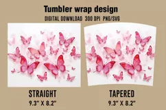 3D Butterfly Tumbler Wrap Designs, Sublimation Designs Product Image 2