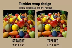 3D Fruits Tumbler Wrap Designs, Sublimation Designs Product Image 2