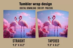 3D Cute Flamingo Tumbler Wrap Designs Product Image 2