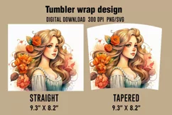 3D Floral Baby Princess Tumbler Wrap Designs Product Image 2