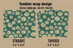 3D Daisies Flowers Tumbler Wrap Designs, Sublimation Tumbler Product Image 2