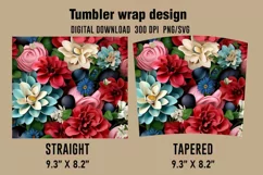 3D Paper Flower Tumbler Wrap Designs Product Image 2