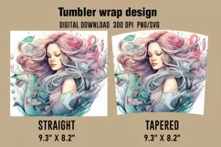 3D Floral Lady Tumbler Wrap , Sublimation Designs Product Image 2