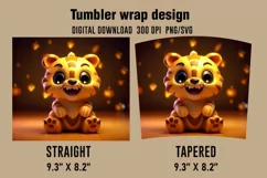 3D Halloween Tiger Tumbler Wrap Designs, Sublimation Designs Product Image 2