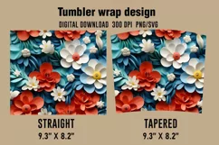 3D Paper Flower Tumbler Wrap Designs Product Image 2
