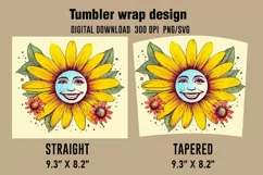 3D Emoji Sunflower Tumbler Wrap Designs, Sublimation Design Product Image 2