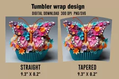 3D Butterfly Tumbler Wrap Designs, Sublimation Designs Product Image 2