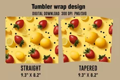 3D Strawberry Tumbler Wrap Designs, Sublimation Designs Product Image 2