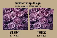 3D Cute Purple Roses Tumbler Designs, Sublimation Design Product Image 2