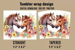 3D Cute Horses Tumbler Wrap , Sublimation Designs Product Image 2