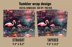 3D Cute Flamingo Tumbler Wrap Designs Product Image 2