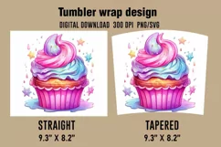 3D Cupcake Tumbler Wrap Designs, 20oz Skinny Tumbler Wraps Product Image 2