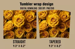 3D Yellow Flowers Tumbler Wrap Designs, Sublimation Designs Product Image 2