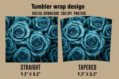 3D Cute Roses Tumbler Wrap Designs, Sublimation Designs Product Image 2