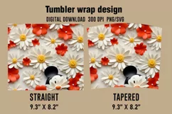 3D Paper Flower Tumbler Wrap Designs Product Image 2