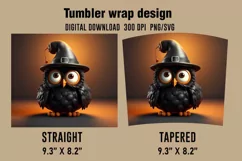 3D Halloween Owl Tumbler Wrap Designs, Sublimation Designs Product Image 2