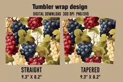 3D Grapes Tumbler Wrap Designs, Sublimation Designs Product Image 2