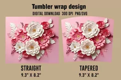 3D Watercolor Flower Splash Tumbler Wrap Designs Product Image 2