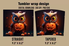 3D Halloween Owl Tumbler Wrap Designs, Sublimation Designs Product Image 2