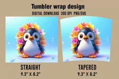 3D Cute Penguin Tumbler Wrap Designs, Sublimation Designs Product Image 2