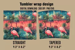 3D Cute Flamingo Tumbler Wrap Designs Product Image 2