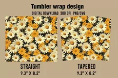 3D Daisies Flowers Tumbler Wrap Designs, Sublimation Tumbler Product Image 2
