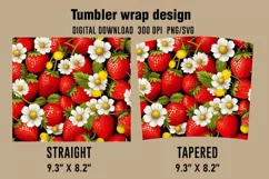 3D Strawberry Tumbler Wrap Designs, Sublimation Designs Product Image 2