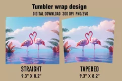 3D Cute Flamingo Tumbler Wrap Designs Product Image 2