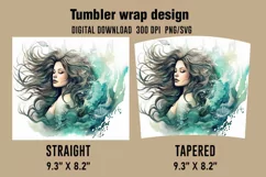 3D Floral Lady Tumbler Wrap , Sublimation Designs Product Image 2