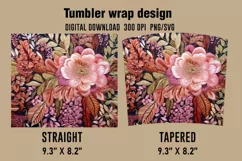 3D Cute Flowers Tumbler Wrap Designs, Sublimation Designs Product Image 2
