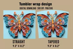 3D Butterfly Tumbler Wrap Designs, Sublimation Designs Product Image 2