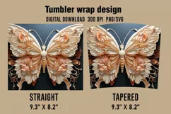 3D Butterfly Tumbler Wrap Designs, Sublimation Designs Product Image 2